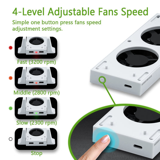 Xbox Series S Console Cooling Dual Fan Vertical Stand Base - Polar Tech Australia