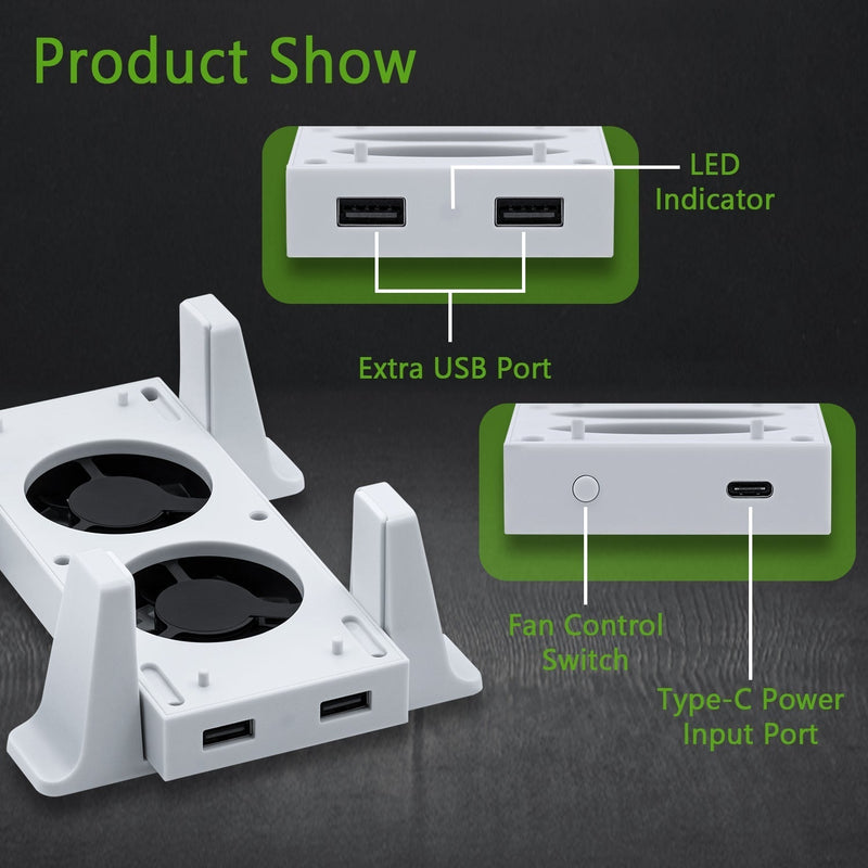 Load image into Gallery viewer, Xbox Series S Console Cooling Dual Fan Vertical Stand Base - Polar Tech Australia
