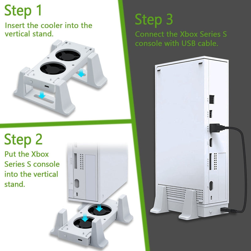 Load image into Gallery viewer, Xbox Series S Console Cooling Dual Fan Vertical Stand Base - Polar Tech Australia
