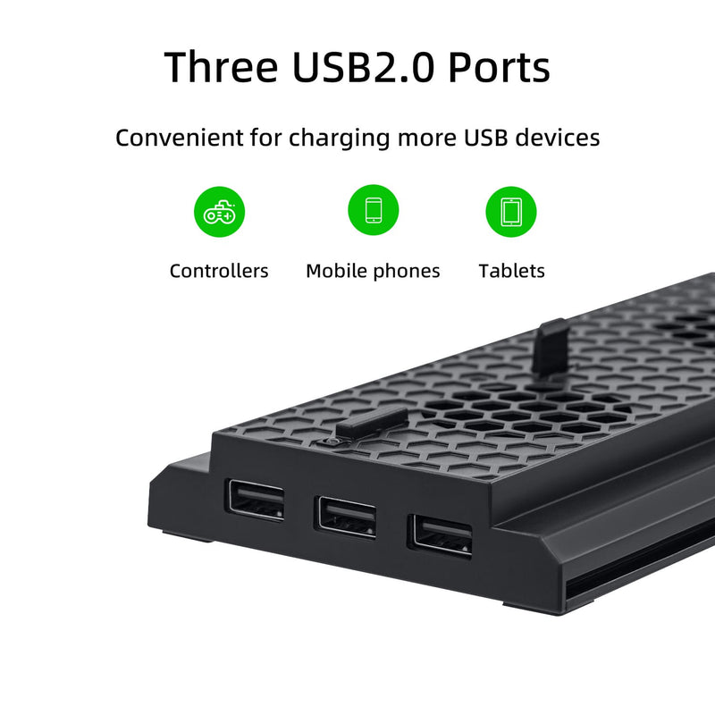 Load image into Gallery viewer, Xbox One X Vertical Cooling Stand with 3 Fans and 3 USB Ports - Polar Tech Australia
