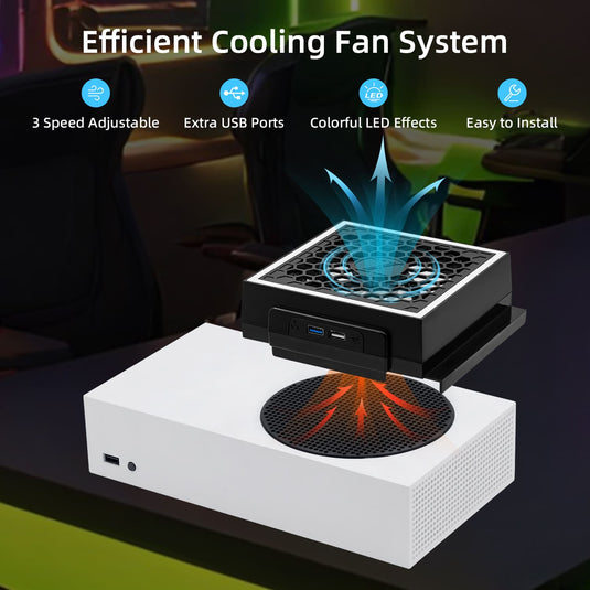 Xbox Series S USB Powered Cooling Fan Dock with RGB LED Light - Polar Tech Australia