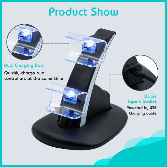 PS5 Dual Controller Charging Stand - Polar Tech Australia