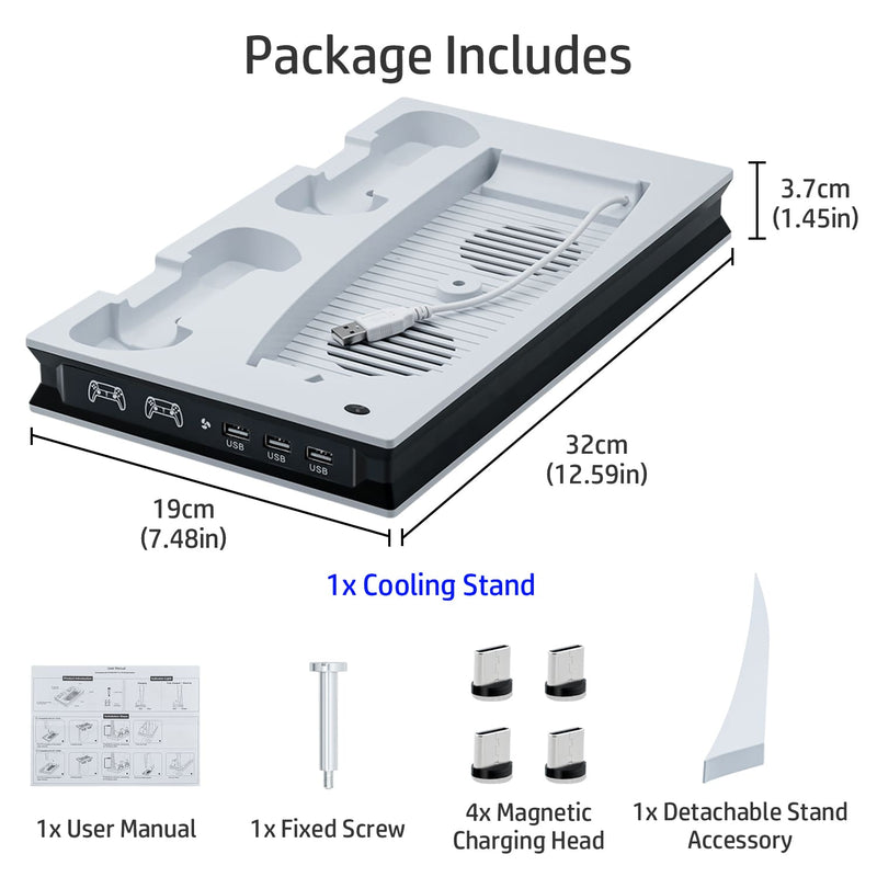 Load image into Gallery viewer, PS5 UHD/Digitial Edition Multifunctional LED Cooling Stand with Dual Controller Charging - Polar Tech Australia
