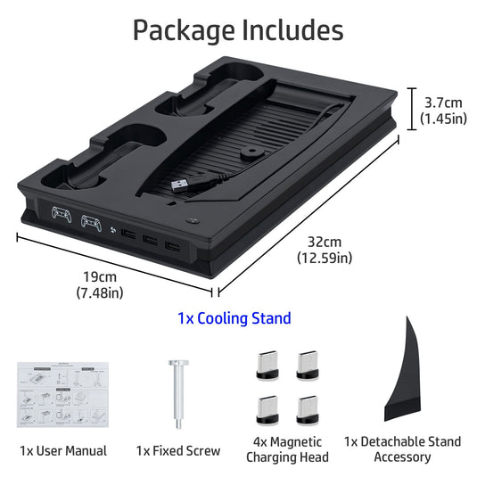 PS5 UHD/Digitial Edition Multifunctional LED Cooling Stand with Dual Controller Charging - Polar Tech Australia