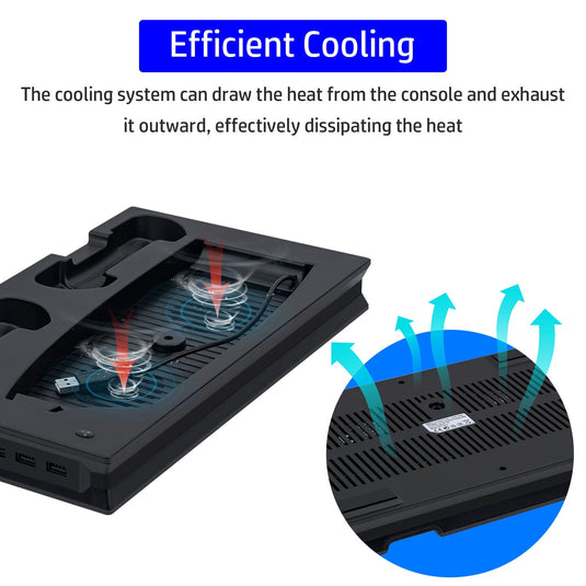 PS5 UHD/Digitial Edition Multifunctional LED Cooling Stand with Dual Controller Charging - Polar Tech Australia