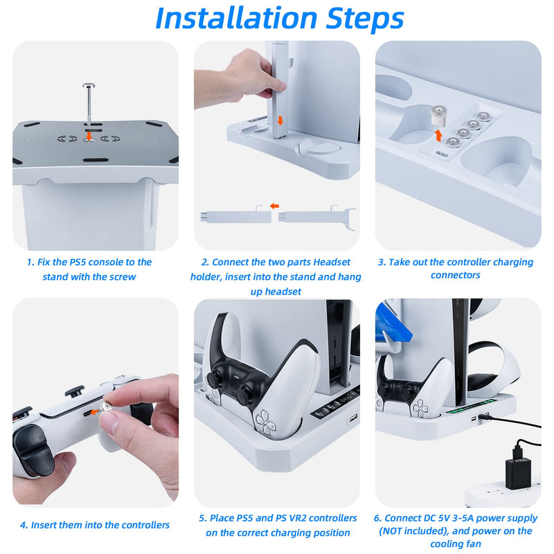 Load image into Gallery viewer, PS5/ PS VR2 Controller Multifunctional Cooling Stand with Charging - Polar Tech Australia
