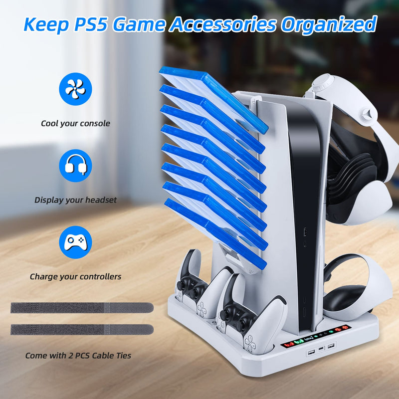 Load image into Gallery viewer, PS5/ PS VR2 Controller Multifunctional Cooling Stand with Charging - Polar Tech Australia
