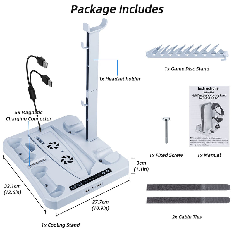 Load image into Gallery viewer, PS5/ PS VR2 Controller Multifunctional Cooling Stand with Charging - Polar Tech Australia
