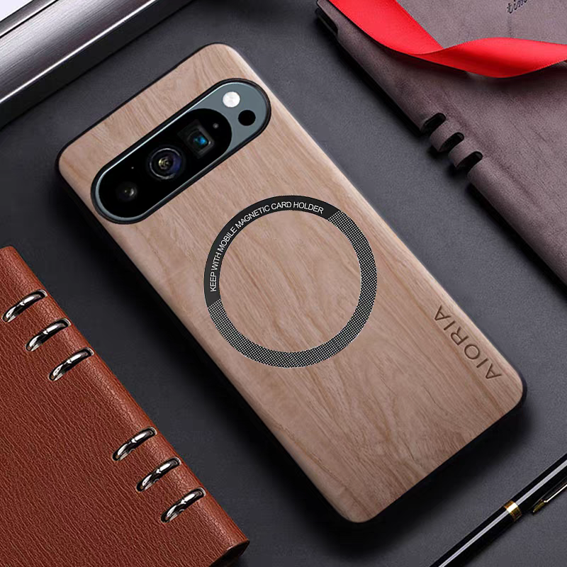 Load image into Gallery viewer, [Magsafe Compatible] Google Pixel 10/Pro/XL - Ultra-Thin Wood Texture Shockproof Protective Case
