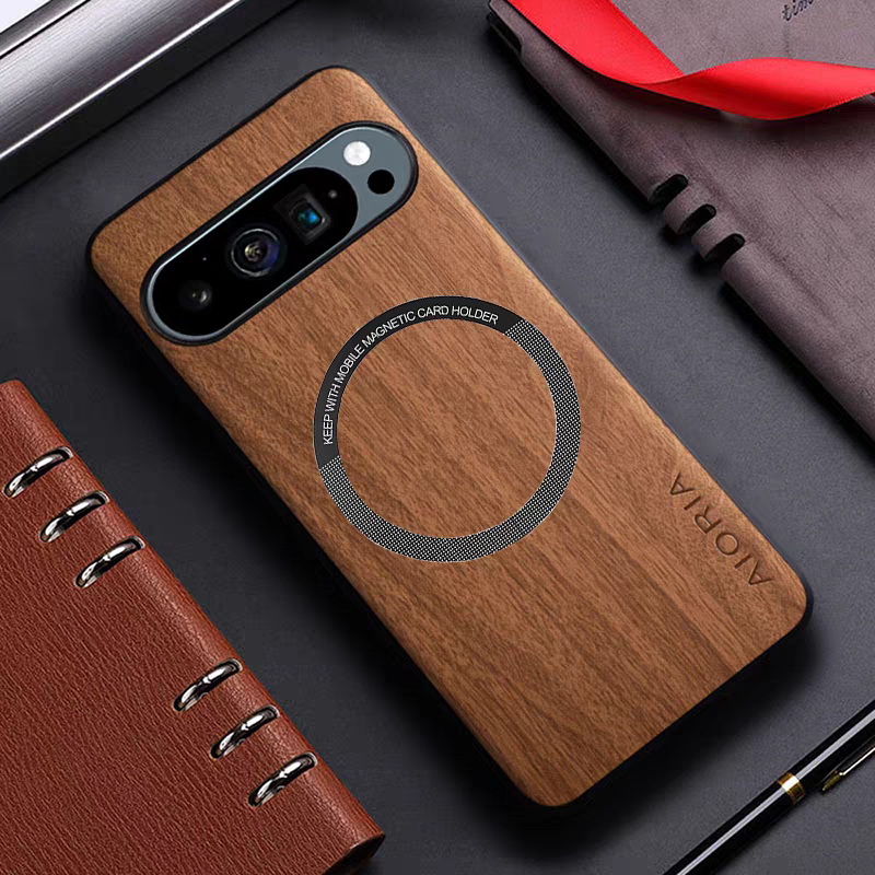 [Magsafe Compatible] Google Pixel 10/Pro/XL - Ultra-Thin Wood Texture Shockproof Protective Case - i-Station Mobile Phone & Electronic Device Repair and Accessories