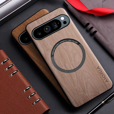 [Magsafe Compatible] Google Pixel 10/Pro/XL - Ultra-Thin Wood Texture Shockproof Protective Case - i-Station Mobile Phone & Electronic Device Repair and Accessories