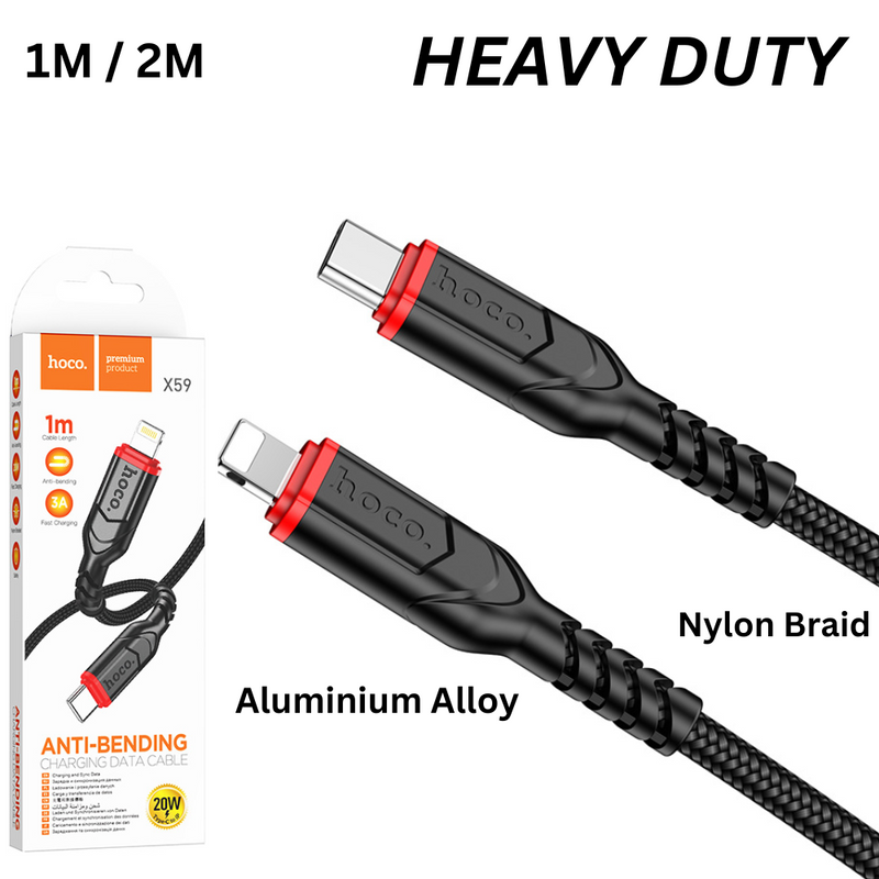 Load image into Gallery viewer, [X59][1M/2M][Heavy Duty][Type-C To Lighting] HOCO Times Speed Fast PD 20W Charging Data Sync USB Cable For Apple Device - Polar Tech Australia
