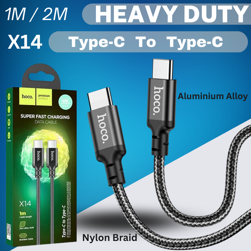 Load image into Gallery viewer, [X14][1M/2M][Heavy Duty][Type-C To Type-C] HOCO Times Speed PD 60W Double Speed Super Fast Charging Data Sync USB Cable - Polar Tech Australia
