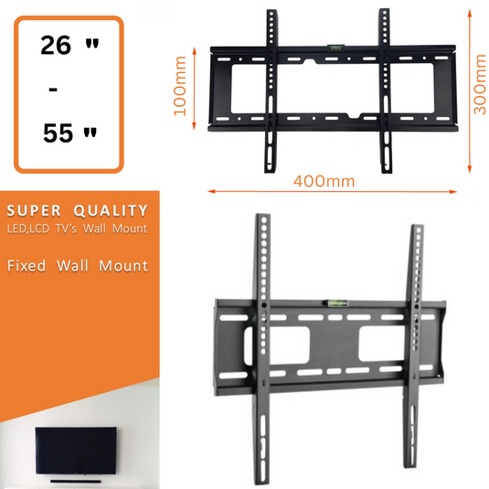 [26"- 55"] Universal VESA Adjustable Heavy-Duty Fixed LED TV Mount Bracket - Polar Tech Australia