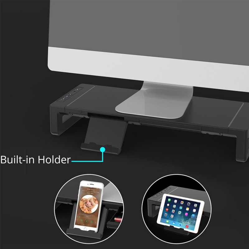 Load image into Gallery viewer, [KM50][With RBG Light &amp; USB Hub &amp; Stand &amp; Drawer] Universal Monitor Desktop Stand  (Up to 27 inch) - Polar Tech Australia
