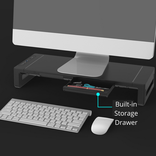 [KM50][With RBG Light & USB Hub & Stand & Drawer] Universal Monitor Desktop Stand  (Up to 27 inch) - Polar Tech Australia