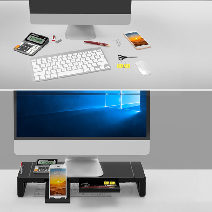 [KM50][With RBG Light & USB Hub & Stand & Drawer] Universal Monitor Desktop Stand  (Up to 27 inch) - Polar Tech Australia