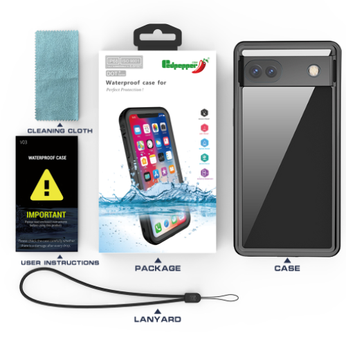 Google Pixel 6A 5G Redpepper Full Covered Waterproof Heavy Duty Tough Armor Case - Polar Tech Australia