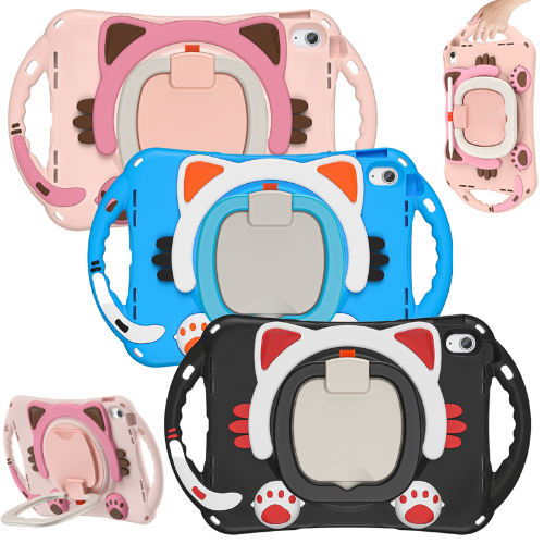 Load image into Gallery viewer, Apple iPad 7th(2019)/iPad 8th(2020)/iPad 9th(2021) 10.2" &amp; Air 3 &amp; Pro 2 10.5“ EVA Kid Friendly Cat Style Heavy Duty Case with Handle Stand Ring - Polar Tech Australia
