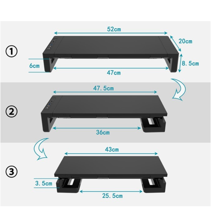 Load image into Gallery viewer, [KM50][With RBG Light &amp; USB Hub &amp; Stand &amp; Drawer] Universal Monitor Desktop Stand  (Up to 27 inch) - Polar Tech Australia
