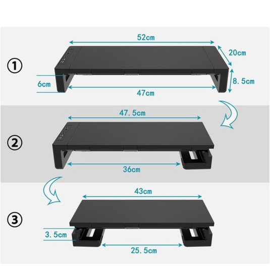 [KM50][With RBG Light & USB Hub & Stand & Drawer] Universal Monitor Desktop Stand  (Up to 27 inch) - Polar Tech Australia