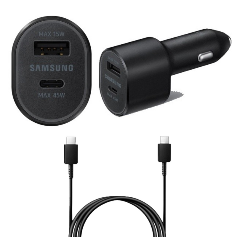 Load image into Gallery viewer, [With Cable] Samsung 60W Dual Port (45W Fast PD Type-C USB-C + 15W USB QC 3.0) Car Charger Power Adapter - Polar Tech Australia
