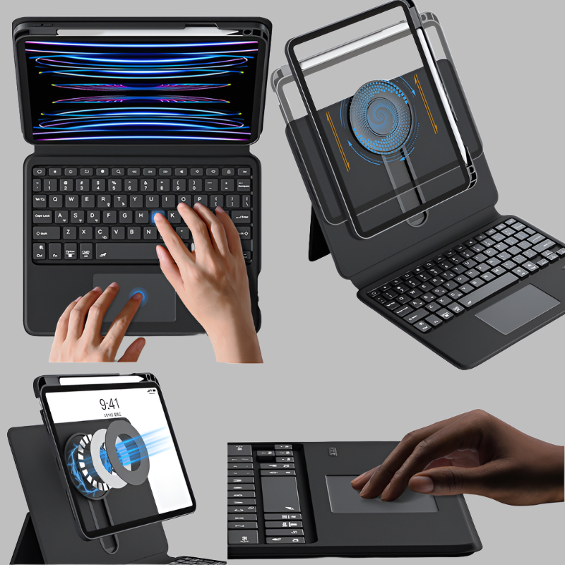 Load image into Gallery viewer, Apple iPad Pro 11&quot; &amp; Air 4/5 10.9&quot; - Magic 360 Rotation Detachable Smart Wireless Trackpad Keyboard Flip Case - Polar Tech Australia
