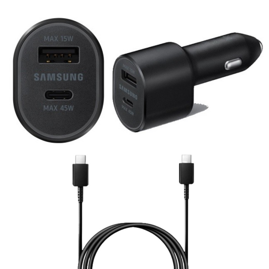 Samsung 60W Dual Port (45W Fast PD Type-C USB-C +15W USB QC 3.0) Car Charger Power Adapter - Polar Tech Australia