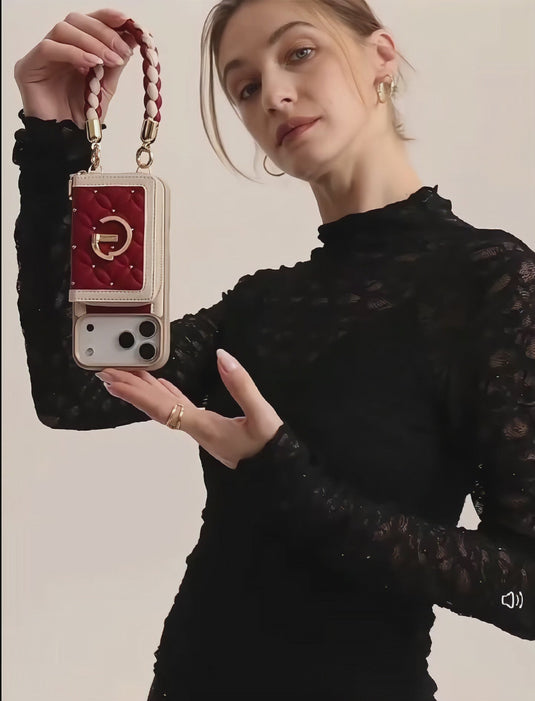 Apple iPhone 16 Pro/Pro Max - Custype Premium Leather Protective Wallet Case with Chain