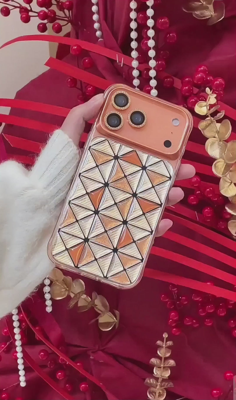 Load and play video in Gallery viewer, [Magsafe Compatible] Apple iPhone 17/Pro/ Pro Max - Kingxbar Geometric 3D Shockproof Phone Case
