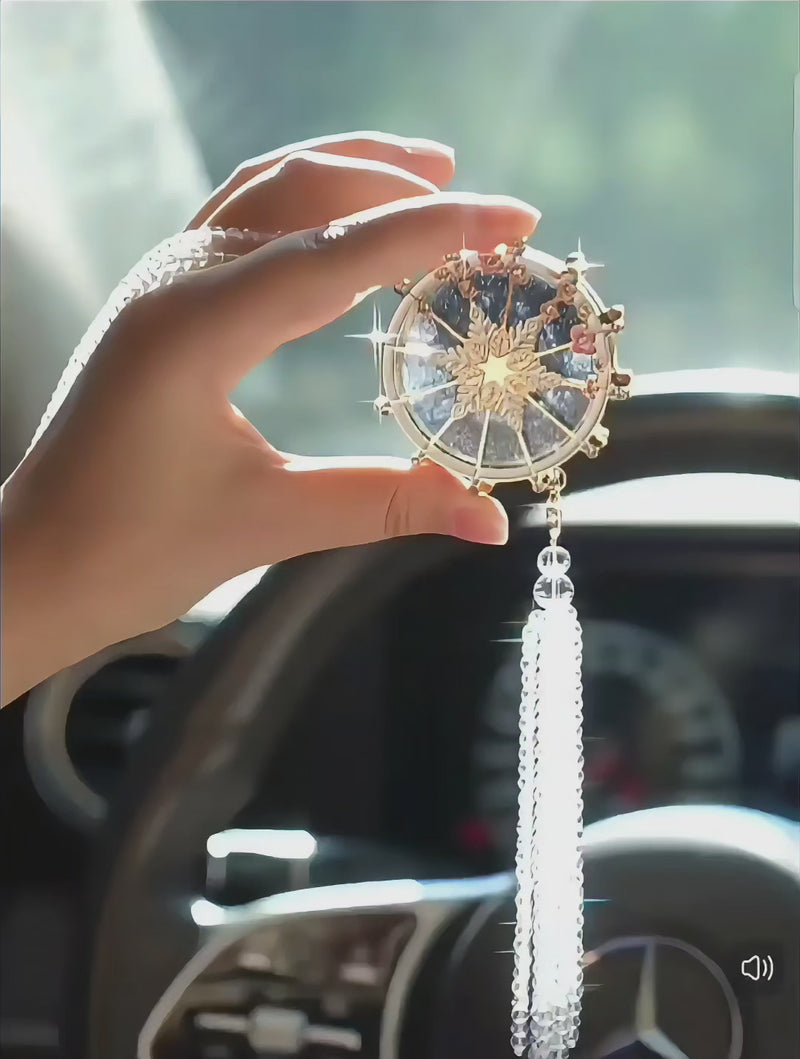 Load and play video in Gallery viewer, High-End Exquisite Ferris Wheel Liquid Sand Crystal Car Rearview Mirror Pendant Interior Decoration
