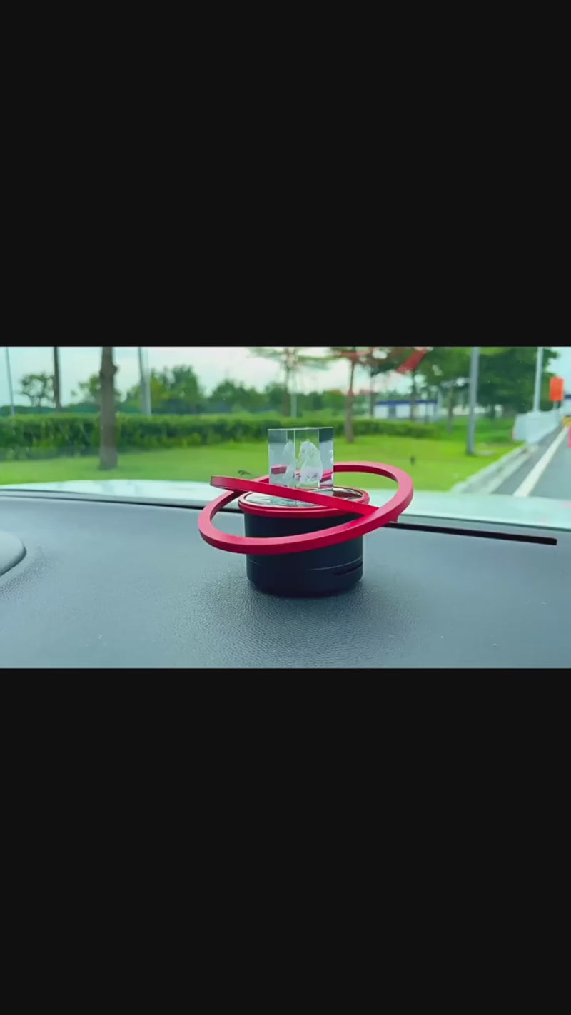 Load and play video in Gallery viewer, Solar-Powered Slow-Rotating Car Interior Aroma Diffuser Dashboard Ornament Car Decoration
