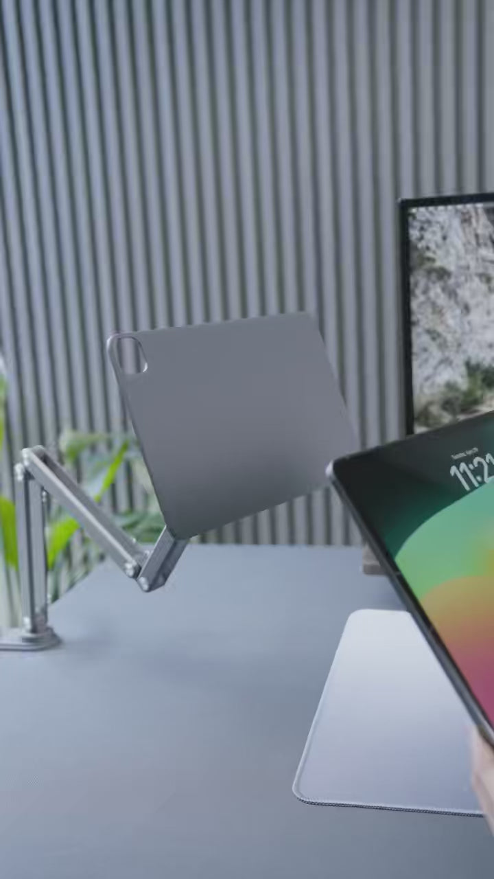 KUXIU X36 Pro MAX iPad Air 11'' & Pro 11''(2018-2022) Magnetic Charging Stand Aluminum Alloy Boom Arm Adjustable Tablet Stand
