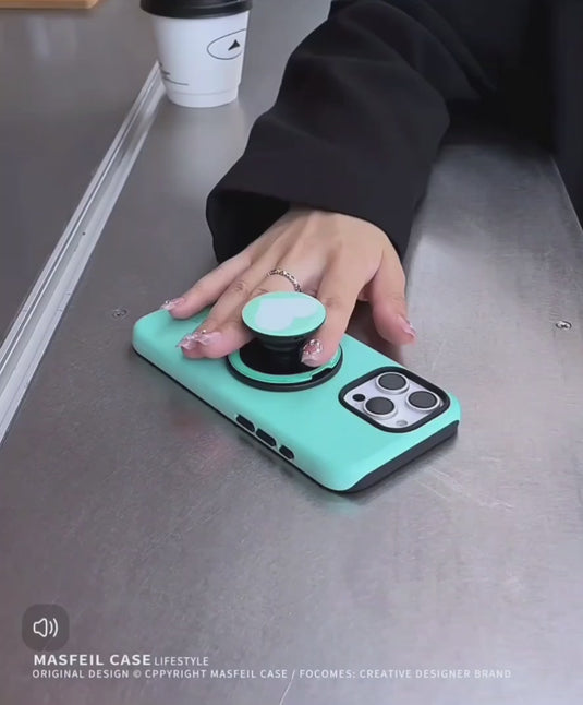 [Magsafe Compatible][Built-in Stand] Apple iPhone 17/Air/Pro/Max - Minimalist Solid Color Double-Layer Shockproof Case