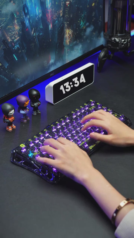 GravaStar Mercury K1 Lite Mechanical Gaming Keyboard, 75% Gasket Hot Swappable Custom RGB Backlit Wireless Keyboard