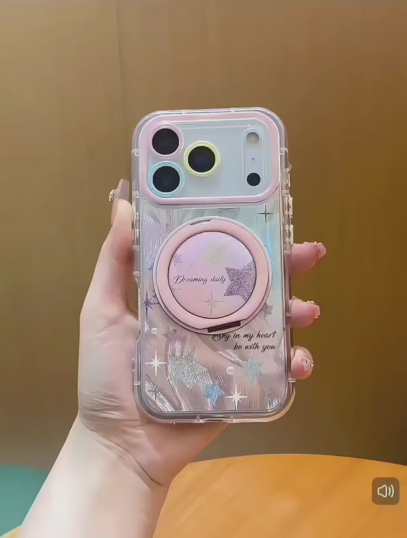 Load and play video in Gallery viewer, [Built-in Stand] Apple iPhone 17/Air/Pro/Pro Max - Star Airbag Full-Protection Shockproof Phone Case
