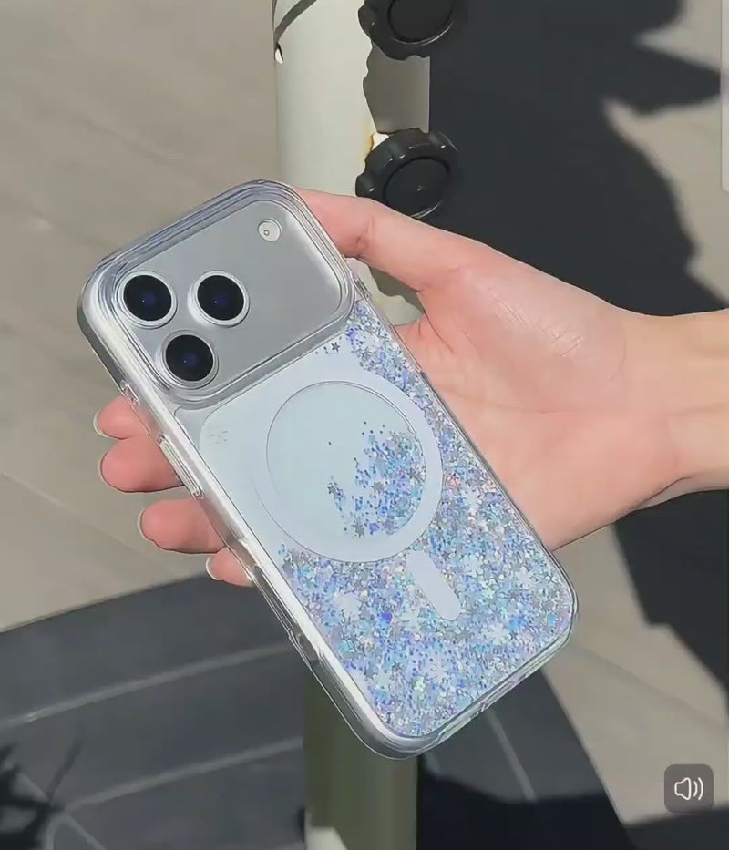 Load and play video in Gallery viewer, [Magsafe Compatible] Apple iPhone 17/Air/Pro/Max - SwitchEasy 3D Liquid Glitter Shockproof Phone Case
