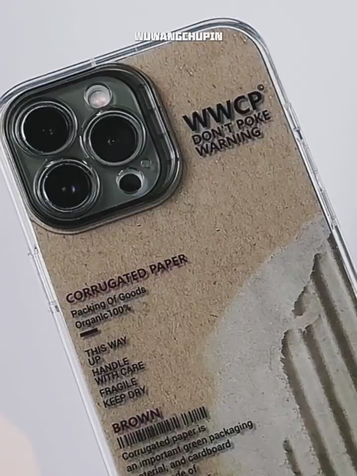 Load and play video in Gallery viewer, Apple iPhone 16/Pro/Pro Max brown vintage kraft paper English label design style Shockproof Fashion Series Case
