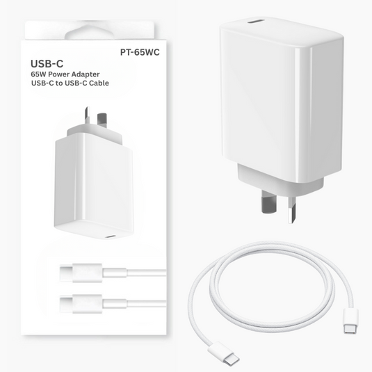 65W PD USB-C Type-C Port iPhone 17/16/15 & iPad Pro Air & MacBook Air/Pro - Wall Travelling Charger Adapter With Cable -  (SAA Approved/AU Plug) - Polar Tech Australia