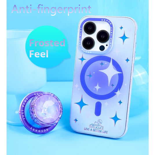 [Magsafe Comptible] Apple iPhone 15/Pro/Pro Max Starry Frosted Laser Shockproof Blingbling Series Case