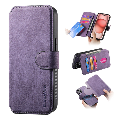 [Magsafe Compatible][With Card Slot] Apple iPhone 16/Pro/Pro Max/Plus/e Multi-Functional Leather 2-in-1 Wallet Series Case