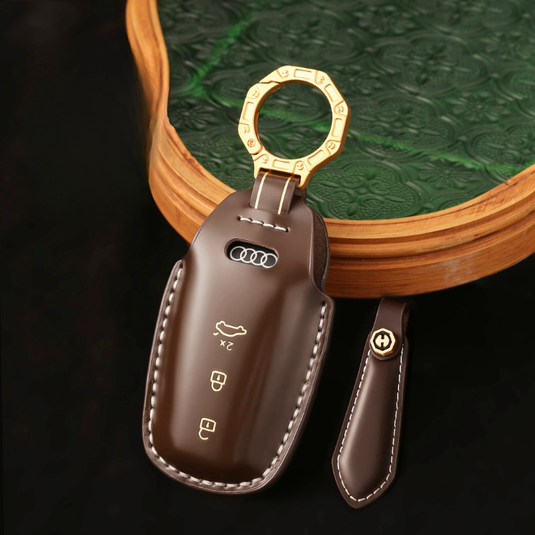 Audi Genuine Leather Protection Car Key Fob Case Cover For A3, A6, A7, A8, Q3, Q5, Q7, e-tron - i-Station Mobile Phone & Electronic Device Repair and Accessories