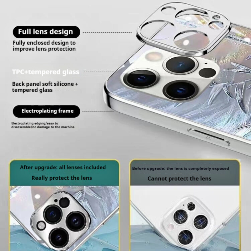 Load image into Gallery viewer, Apple iPhone 12/Pro/Pro Max Electroplated Tempered Glass BlingBling Series Case
