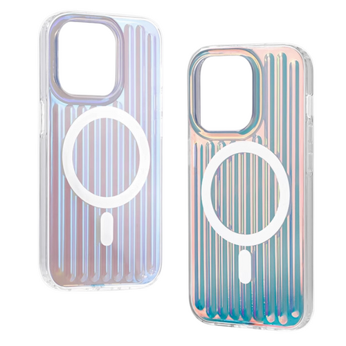 [MagSafe Compatible] Apple iPhone 14/Pro/Pro Max Colorful Striped Magnetic Shockproof Essentials Series Case