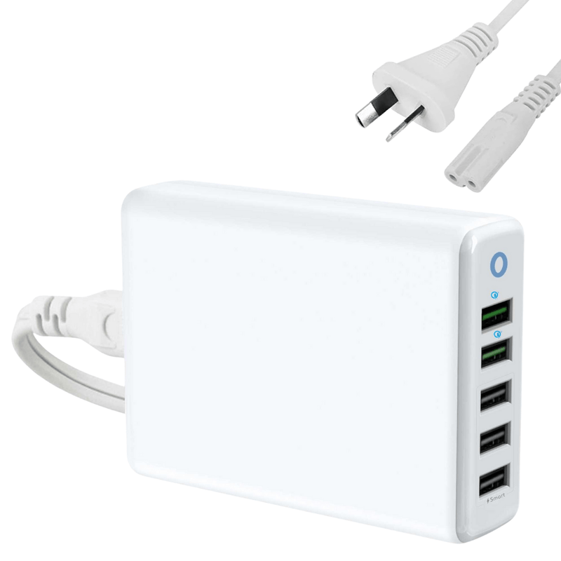 Load image into Gallery viewer, Qualcomm QC 3.0 60W 5 Ports Universal Phone &amp; Tablet Desktop USB Port Wall Charge Station Adapter 1.6M Length  (AU Plug) - Polar Tech Australia
