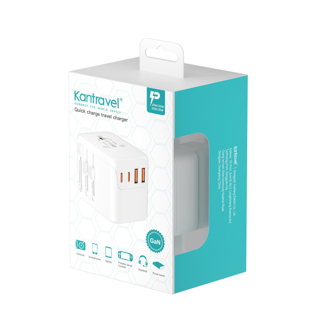 Universal 4 Ports PD 35W Conversion charger with dual USB-A ports, Dual USB-C ports, AC socket and Converter Wall Charger International Travelling Adapter - i-Station Mobile Phone & Electronic Device Repair and Accessories