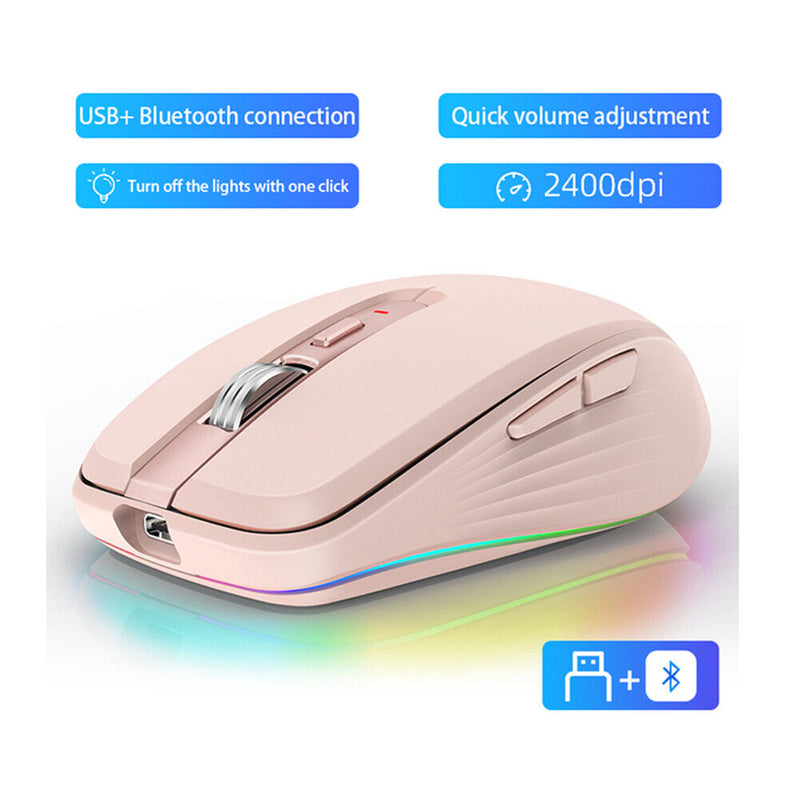 Load image into Gallery viewer, Wireless Mouse Bluetooth-compatible 5.1+2.4Ghz Rechargeable Dual Mode Silence Mouse
