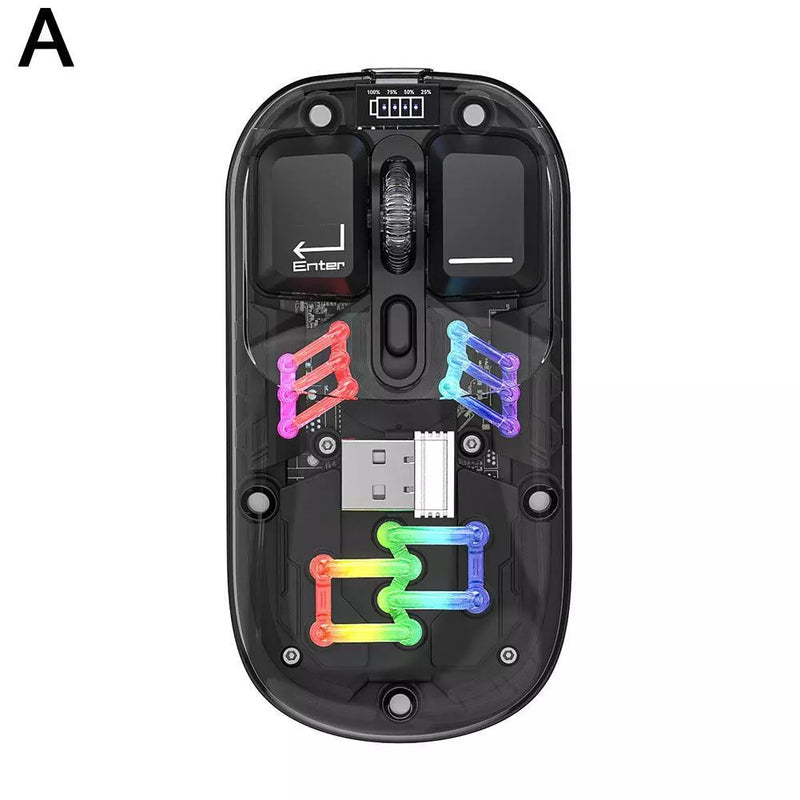 Load image into Gallery viewer, Wireless Dual-Mode RGB Bluetooth Lightweight Noise-Fre Mouse Ergonomic Universal Hots Clear Shell Gaming Mouse
