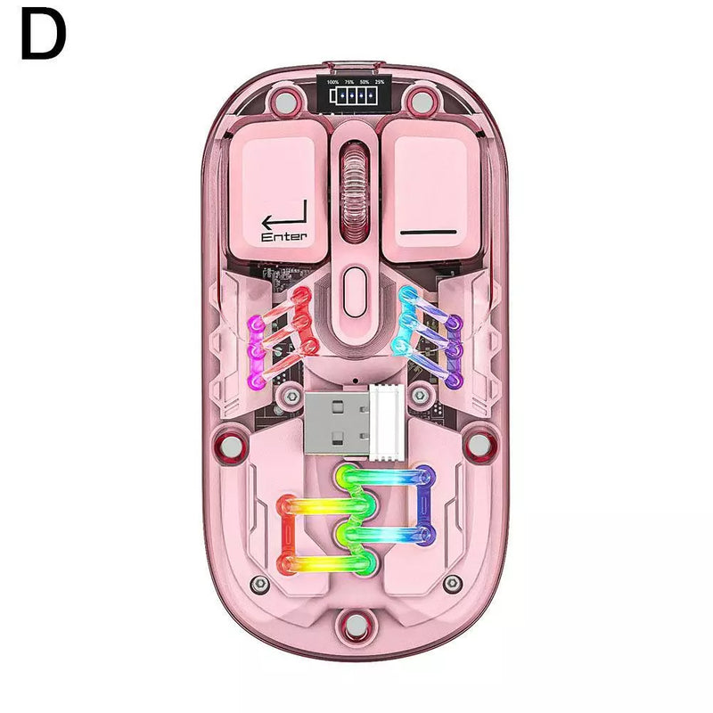 Load image into Gallery viewer, Wireless Dual-Mode RGB Bluetooth Lightweight Noise-Fre Mouse Ergonomic Universal Hots Clear Shell Gaming Mouse
