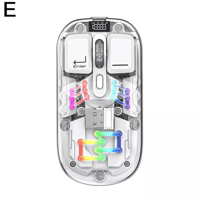 Load image into Gallery viewer, Wireless Dual-Mode RGB Bluetooth Lightweight Noise-Fre Mouse Ergonomic Universal Hots Clear Shell Gaming Mouse
